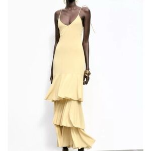 Zara Yellow Ruffle Dress